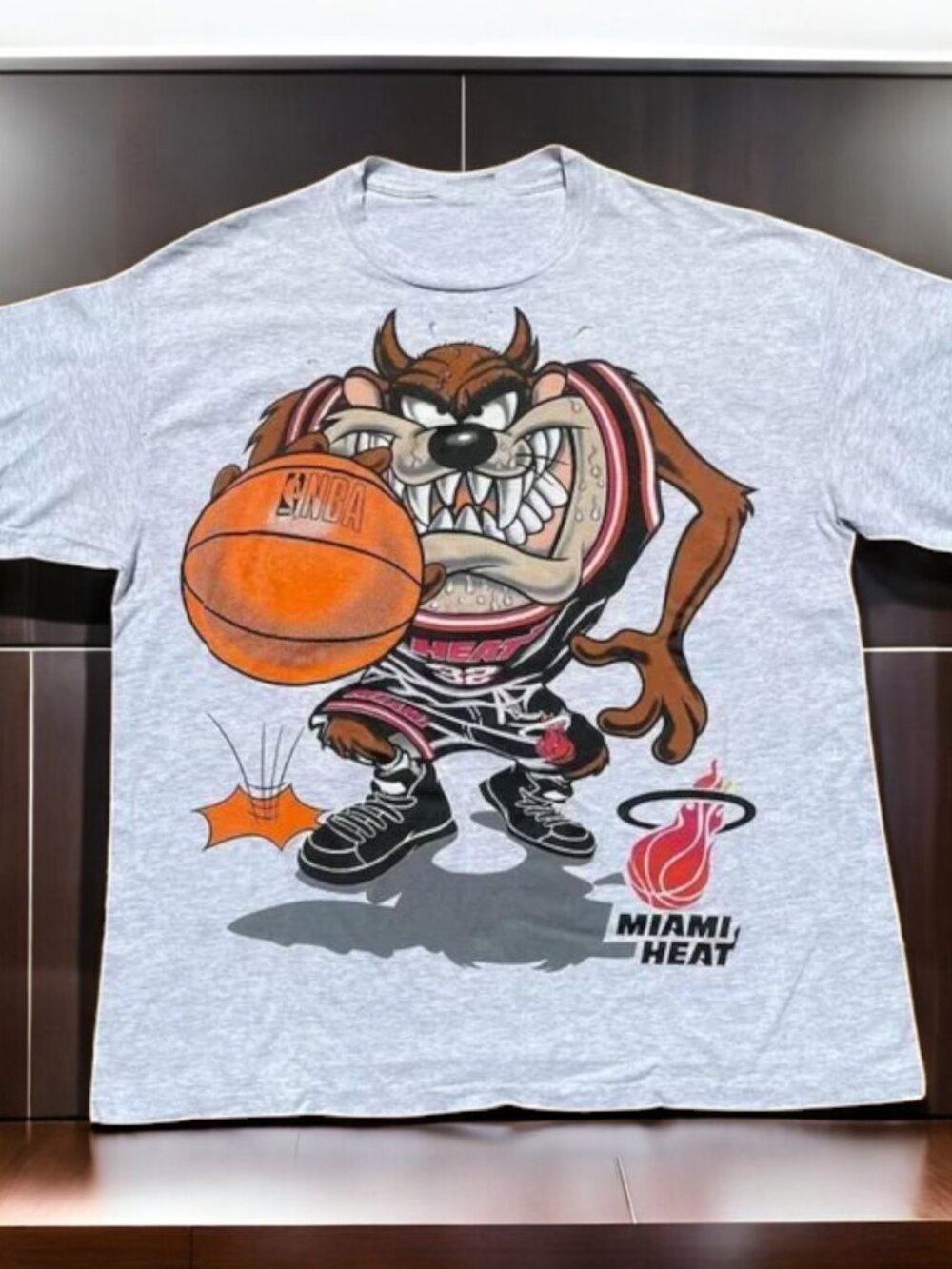 Vintage Style NBA Miami Heat Looney Tunes Taz T-Shirt, Miami Heat Shirt Reprint